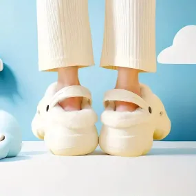 Damen Winter Clogs – Cartoon Cat Design, Plüschgefüttert, Leicht