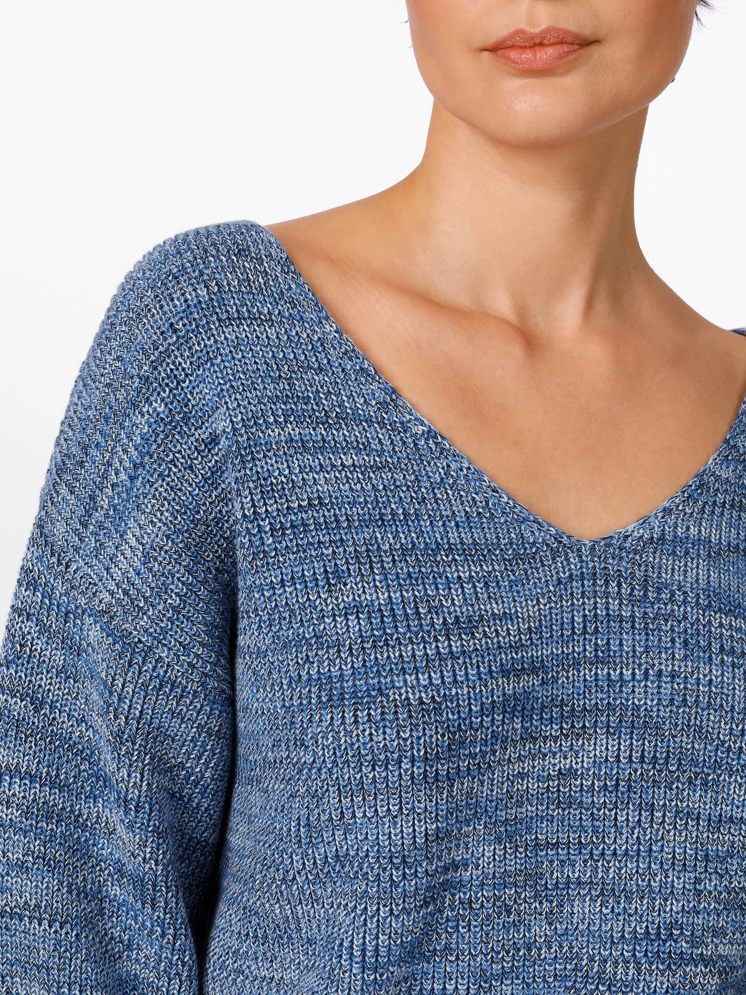 Damenpullover Struktur, Blaumelange