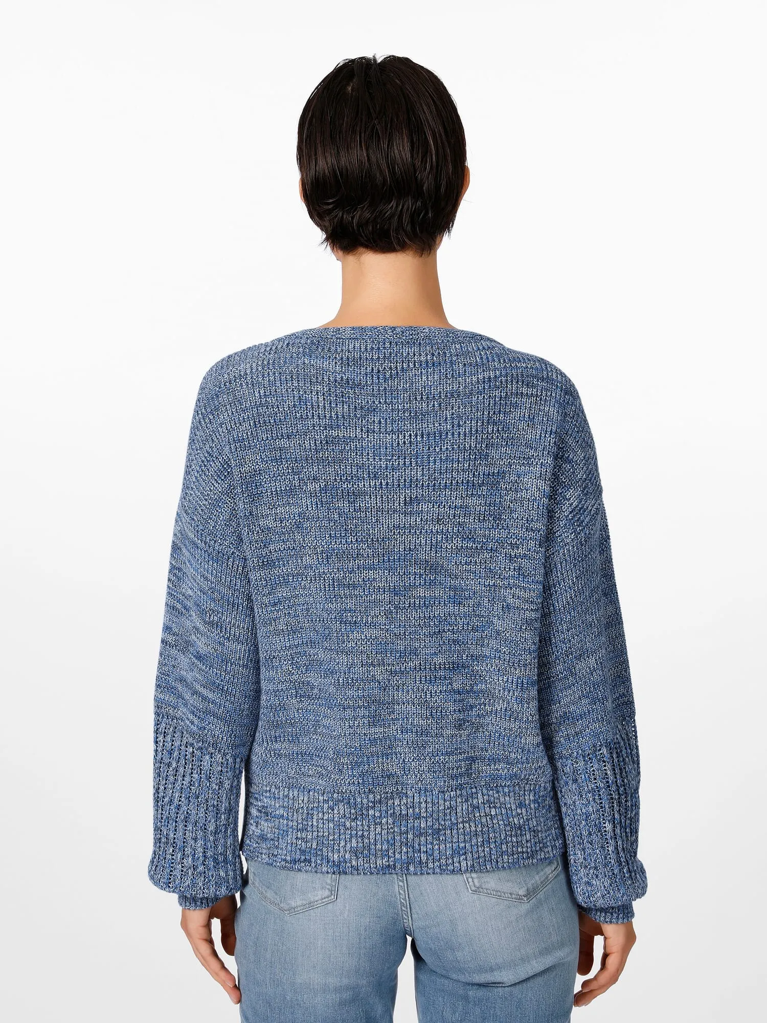 Damenpullover Struktur, Blaumelange
