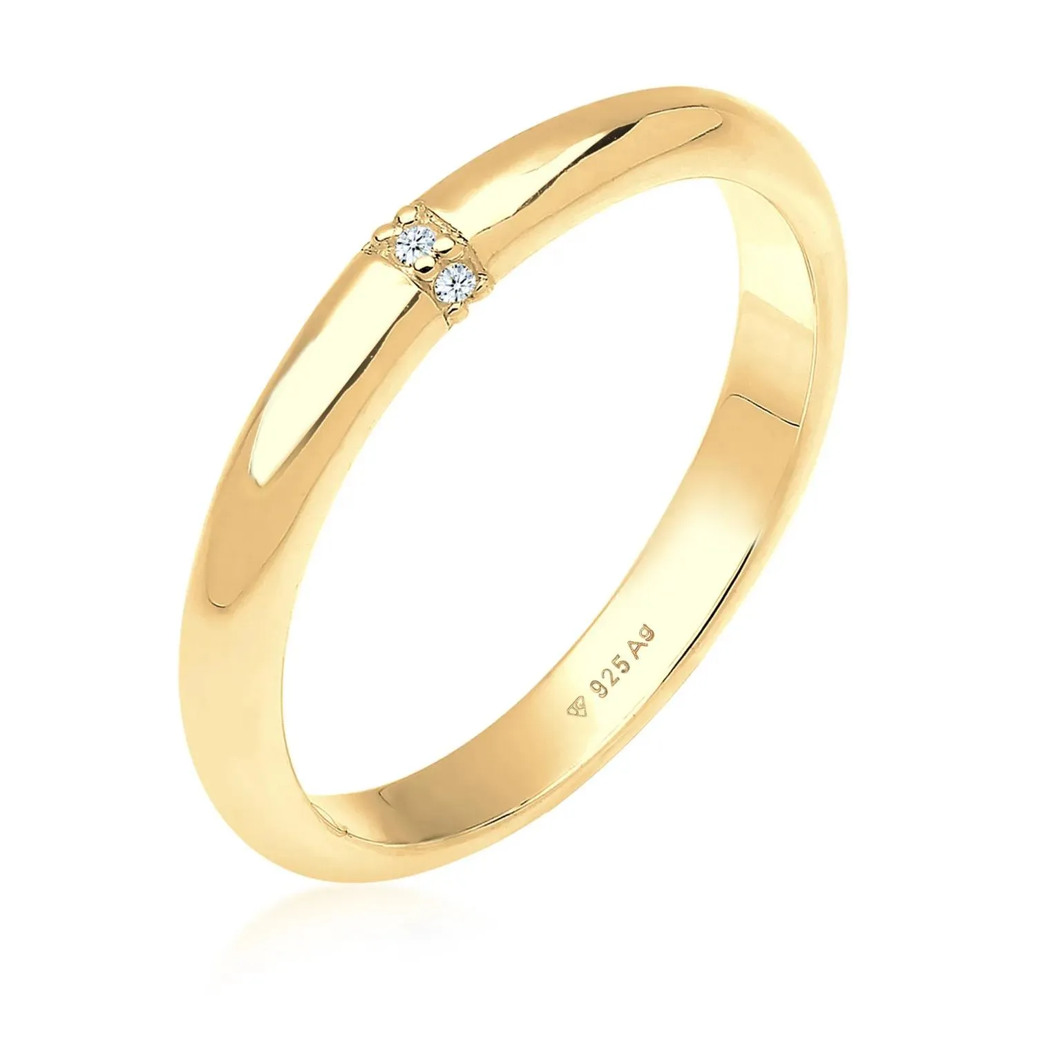   Elli  Ring Diamant  0.045 ct. Klassik Verlobung 925 Silb gold  Diamantring 