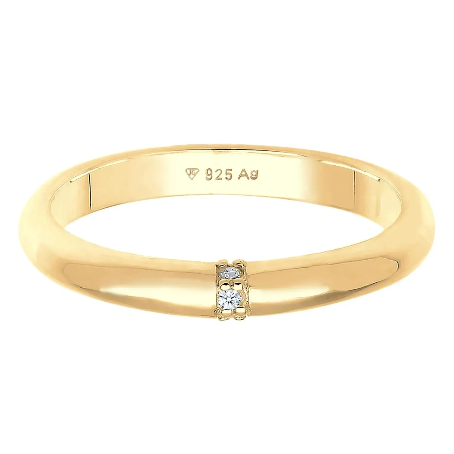   Elli  Ring Diamant  0.045 ct. Klassik Verlobung 925 Silb gold  Diamantring 