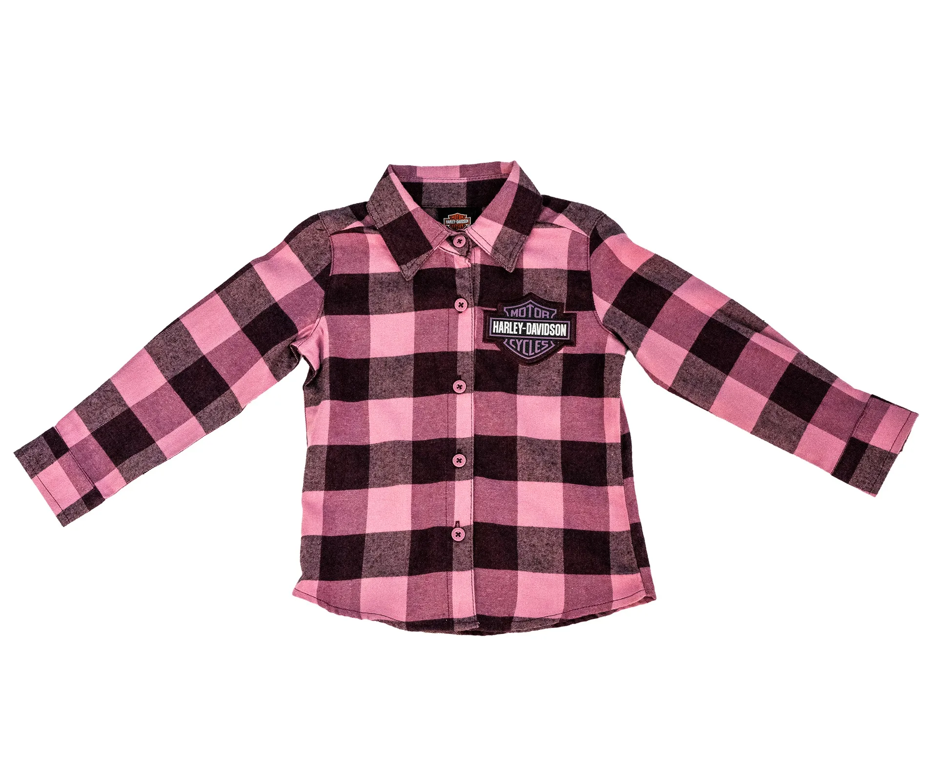 Harley-Davidson Mädchen Shirt Plaid Wild West rosa