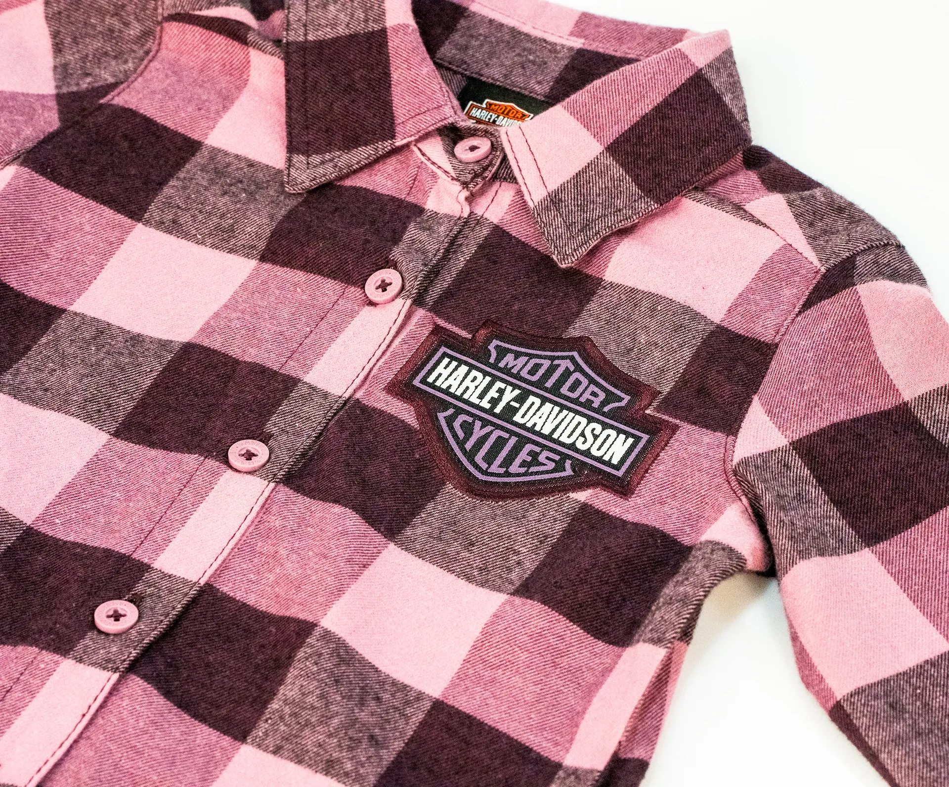 Harley-Davidson Mädchen Shirt Plaid Wild West rosa
