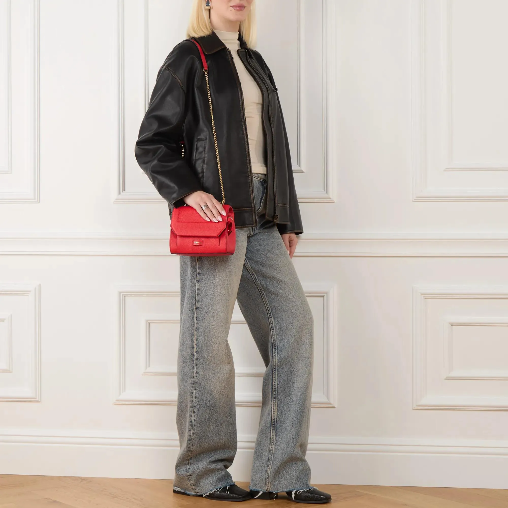   Lancel  Sac Rabat S Rouge Baiser  Satchel 