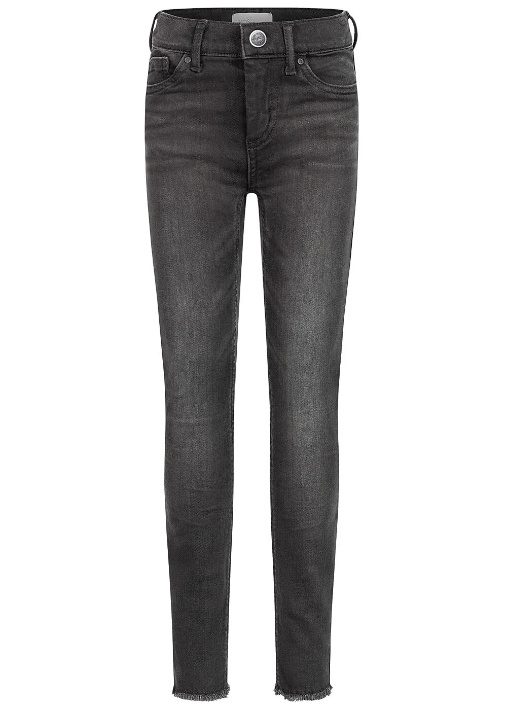 ONLY Kids Mädchen NOOS Skinny Jeans Hose Fransen 5-Pockets schwarz denim