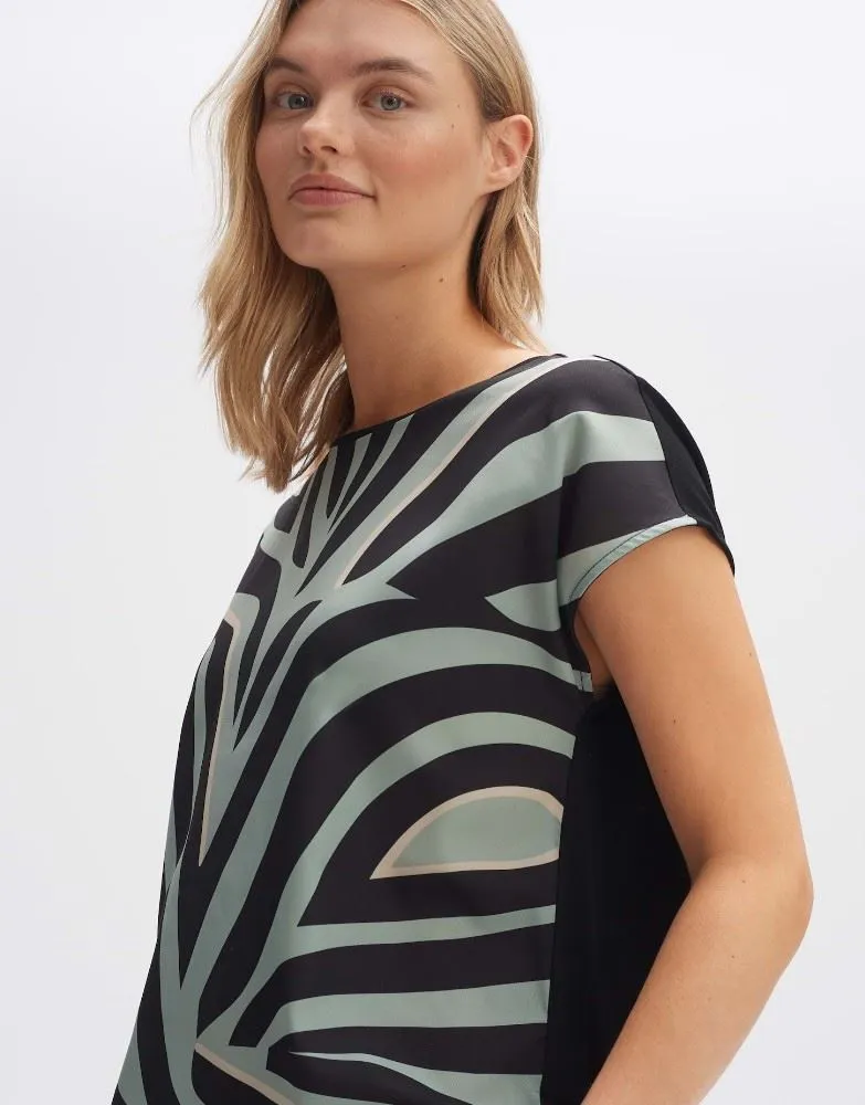 OPUS Shirt SEVELA PRINT Regular Material Mix grün S14 10290212312258