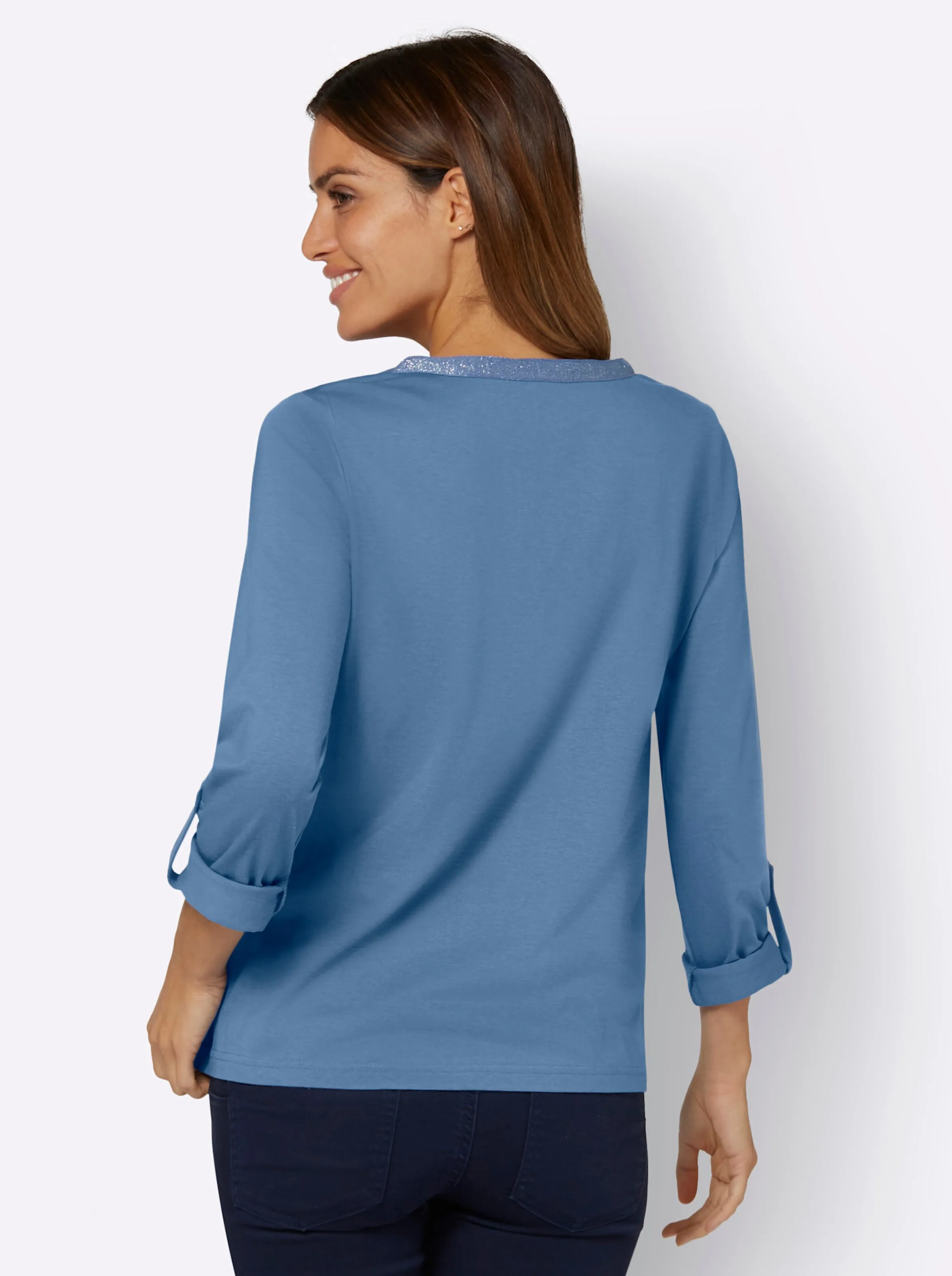 Shirt in mittelblau