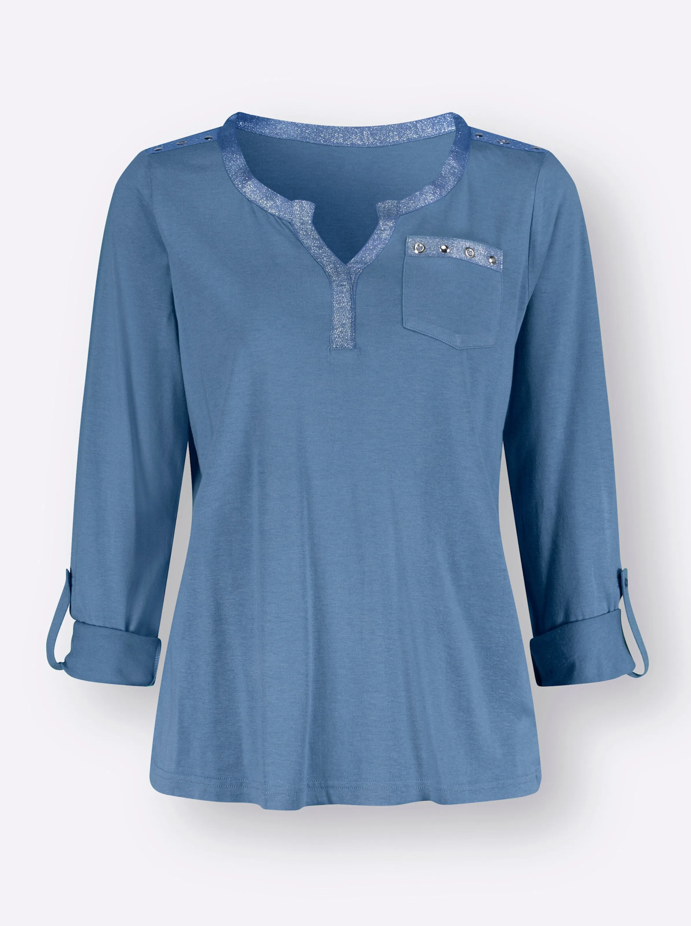 Shirt in mittelblau