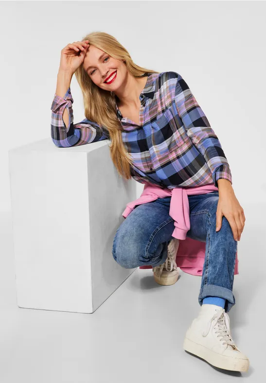 Street One Bluse mit Karomuster 